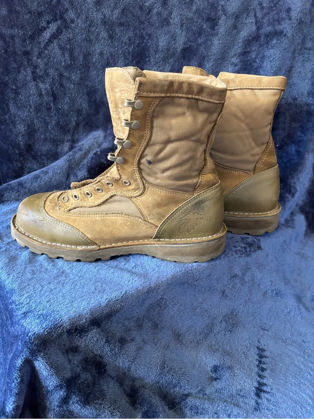 Danner Brown Leather Canvas Combat Boots USMC RAT 8” MOJAVE ST Men’s 9 W